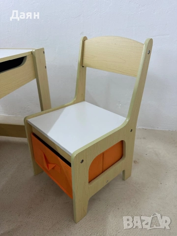 Детски комплект маса и столове с кутии за съхранение и двустранен плот (черен и бял) COSTWAY, снимка 8 - Мебели за детската стая - 53680131