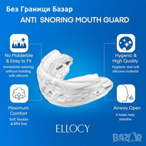 Нова Антихъркаща шина за сън – удобен мундщук с дихателни отвори, снимка 3 - Други - 51779567