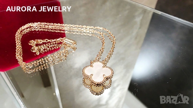Van Cleef & Arpels VCA Rose Gold Mother of Pearl Vintage Alhambra Clover Дамско Колие