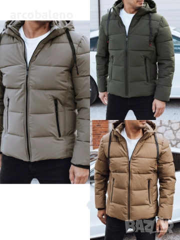 Мъжко зимно ватирано яке с качулка, 3цвята 