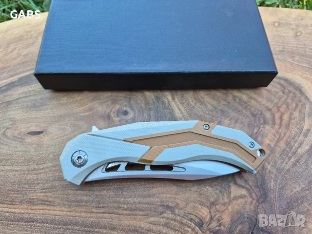 Сгъваем джобен нож D2,двуцветна дръжка,D120, снимка 5 - Ножове - 50787461