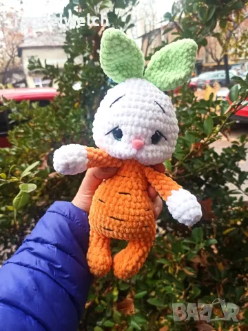 Ръчно Изплетено Зайче "Амигуруми", снимка 3 - Плюшени играчки - 49793105