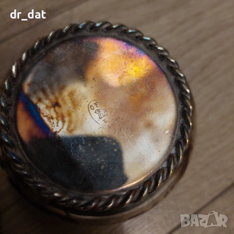 Посребрен английски сет от две канички с поднос, снимка 5 - Антикварни и старинни предмети - 54010925