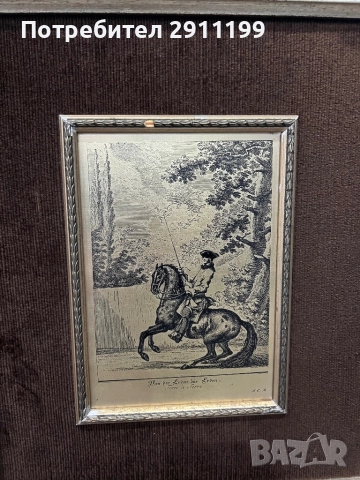 Картина, гравюра с конник, 2бр., снимка 5 - Картини - 52108201