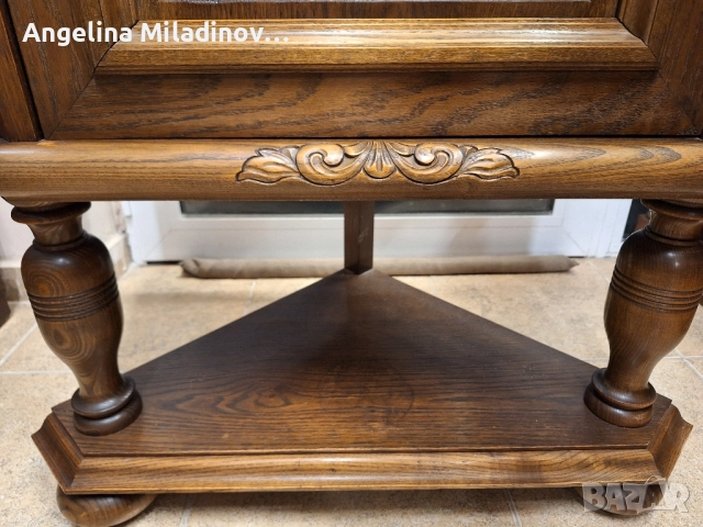 Винтидж ъглов шкаф с богата дърворезба , снимка 7 - Шкафове - 51760040