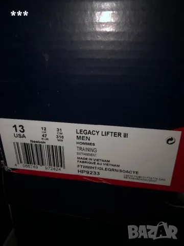 Продавам щангети Reebok Legacy Lifter III, снимка 9 - Спортни обувки - 48469256