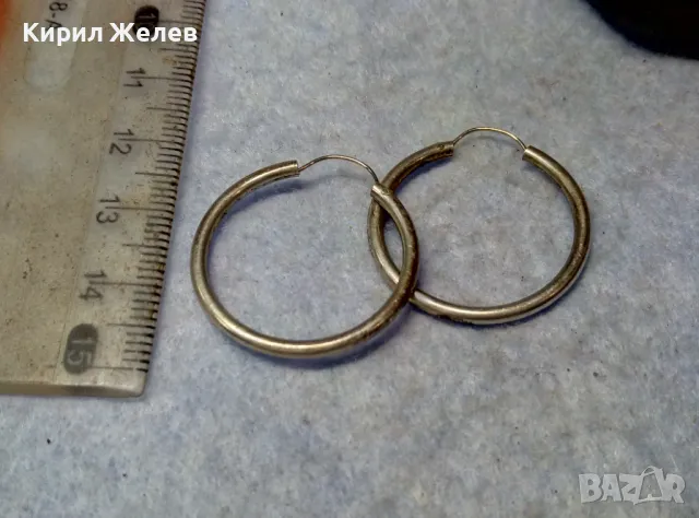 СТАР КЛАСИЧЕСКИ РЕТРО МОДЕЛ СРЕБЪРНИ ОБЕЦИ СРЕБРО ВИСОКА ПРОБА ФИНА РЪЧНА РАБОТА 47595, снимка 2 - Антикварни и старинни предмети - 49757560