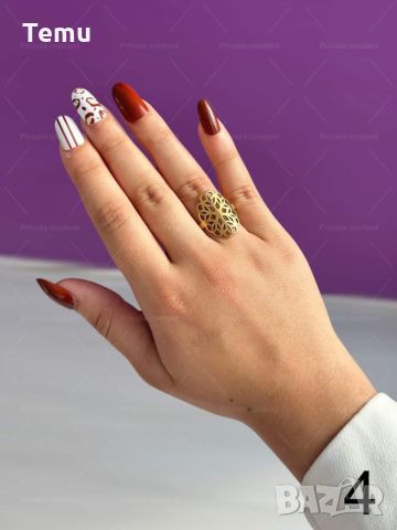 Голям дамски пръстен от неръждаема стомана с интересен дизайн, снимка 2 - Пръстени - 45710254