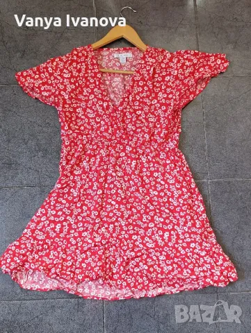 Аmisu червена рокля на бели цветчета , снимка 4 - Рокли - 50044711