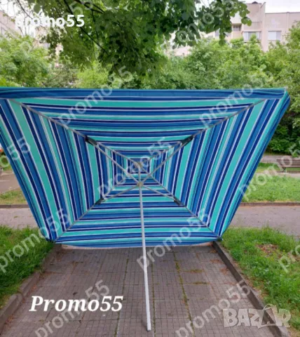 Градински чадър голям квадратен 250см. х250см., снимка 3 - Градински мебели, декорация  - 50296144