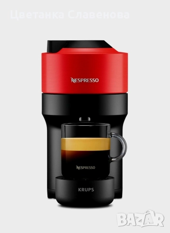 Кафемашина с капсули NESPRESSO VERTUO POP RED GCV2XE 600.00 ml, АВТОМАТИЧНА КАПУЧИНО СИСТЕМА, снимка 2 - Кафемашини - 52653020