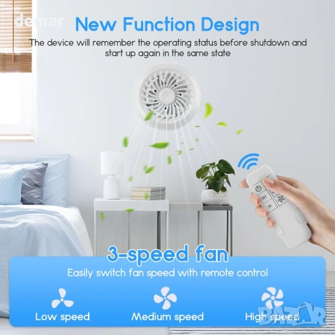 Двупосочен вентилатор, Ø 100 мм вентилатор с 3 скорости и дистанционно, снимка 3 - Вентилатори - 53934547