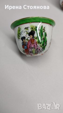 Китайско миниатюрно сервизче Zhong Guo Jingdezhen Zhi, 1980 г. , снимка 4 - Сервизи - 46165816