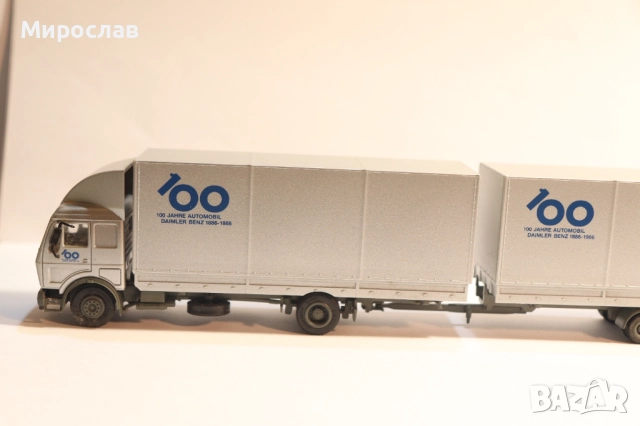 	HERPA 1:87 H0 MERCEDES TIR КАМИОН МОДЕЛ, снимка 2 - Колекции - 52342550