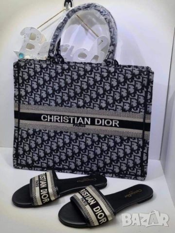 комплект чехли и чанта christian dior , снимка 3 - Чехли - 46631195