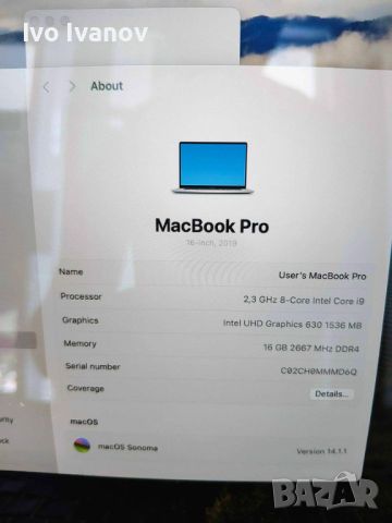 MacBook Pro 2019 (A2141), снимка 5 - Лаптопи за дома - 46441595