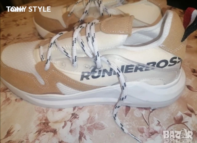 RUNNERBOSS Оригинал Нови Дамски Маратонки Изцяло от Естествена Кожа 42