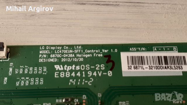 T-CON BOARD /ТИКОНИ/ ПЛАТКИ ПАНГЮРИЩЕ-1.14/SHARP 3968TP/-BN41-2111A/T320HVN05.6-32T42-CO7/HV320FHB-N, снимка 18 - Части и Платки - 46777612