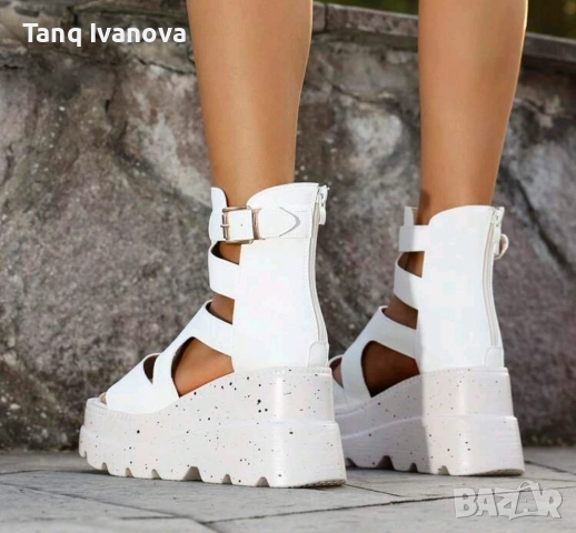 Дамски фешън кожени сандали, снимка 2 - Сандали - 52777531