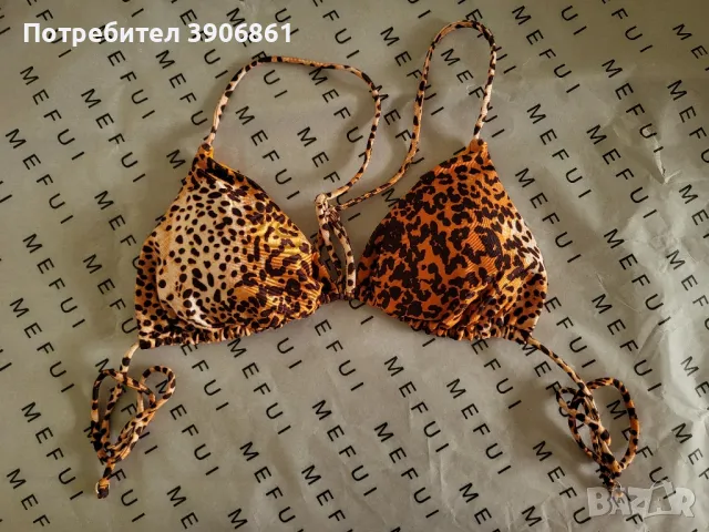 Италиански бански от две части тип триъгълник - тигров десен, снимка 3 - Бански костюми - 49461490