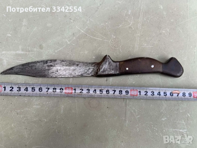 НОЖ СТАР КОВАНО ЖЕЛЯЗО ИНСТРУМЕНТ ОТ ЦЯЛ КЪС МЕТАЛ, снимка 5 - Други ценни предмети - 50747287