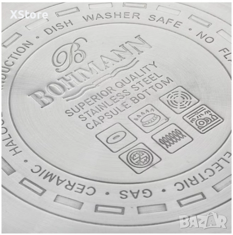 Комплект тенджери Bohmann, 16/18/20см. 2.1/2.9/3.9л., Неръждаема стомана, снимка 3 - Съдове за готвене - 52507099