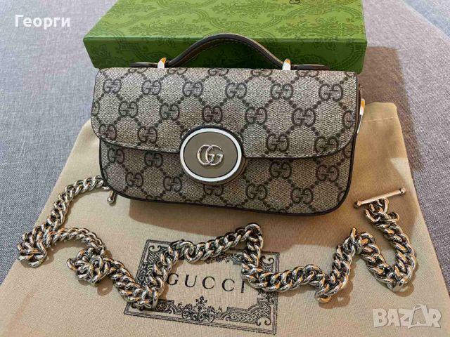 Оригинална Gucci Petite мини Чанта За Рамо Кожа Гучи Mini Горна Дръжка, снимка 1 - Чанти - 46603200