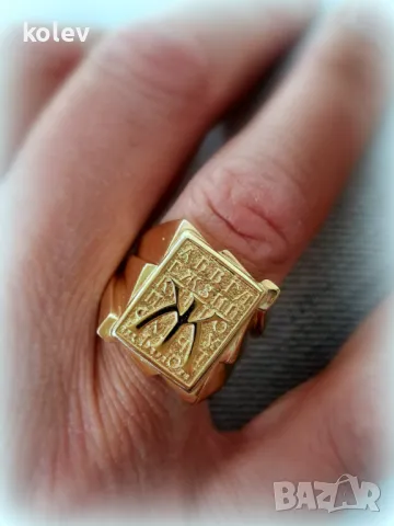 Изработвам по поръчка - Златен пръстен мъжки с буква, злато 14К, снимка 3 - Пръстени - 50034929