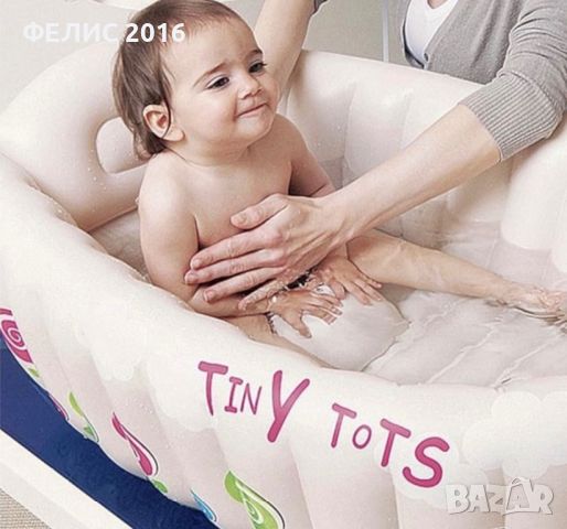 Надуваема бебешка ваничка Tiny Tots Bebe, индикатор, 91x61x29см, снимка 2 - За банята - 46273581