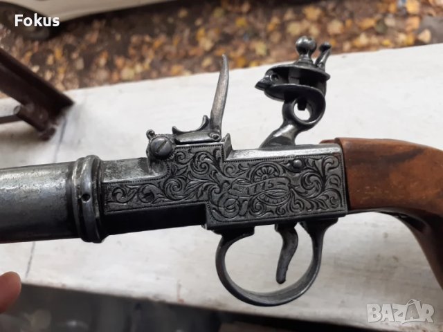 Страхотен тежък масивен кремъчен пищов - реплика, снимка 6 - Антикварни и старинни предмети - 50909979