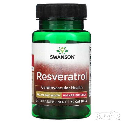 Swanson Ресвератрол, 250 mg, 30 капсули