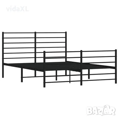 vidaXL Метална рамка за легло с горна и долна табла, черна, 120x200 см(SKU:352335）, снимка 3 - Спални и легла - 48918507