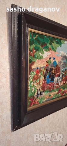 Голям гоблен - ръчно шит, снимка 8 - Други ценни предмети - 52320486
