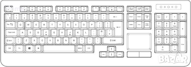 Perixx PERIBOARD-513 кабелна USB клавиатура с тъчпад и с 10 горещи клавиша, черна, снимка 6 - Клавиатури и мишки - 46415542