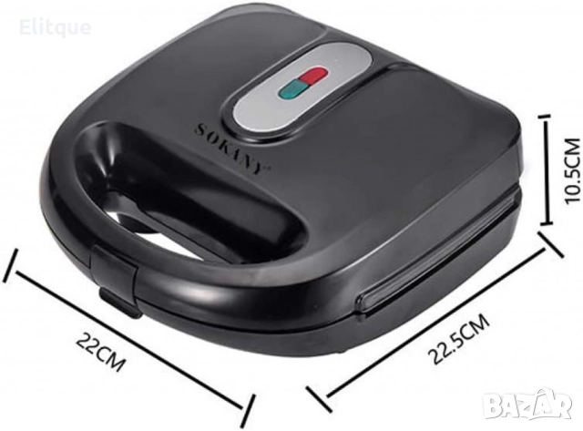 Тостер сандвич 750W,незалепващи и подвижни плочи,LED индикатор SOKANY SK-902, снимка 8 - Тостери - 52606803