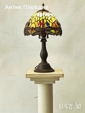 Настолна лампа Tiffany стил/зелена, снимка 2 - Настолни лампи - 51655885