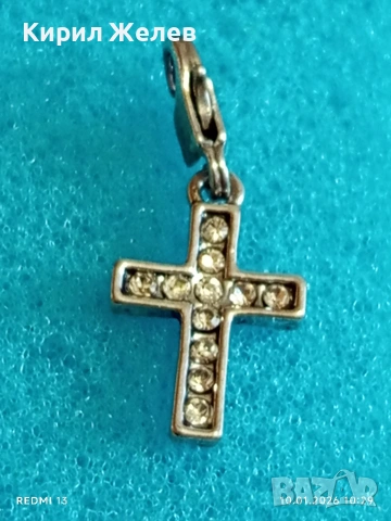 Сребърен медальон с инкрустирани кристали стилен дизайн много красив 52616, снимка 4 - Колиета, медальони, синджири - 53051486