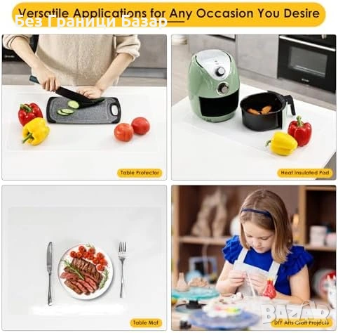 Нова Прозрачна силиконова термоустойчива подложка 60x40 см за кухненски плот, снимка 7 - Други стоки за дома - 54233608