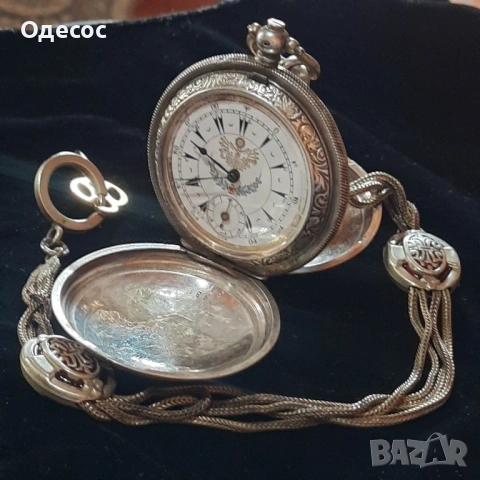 Старинен  Османски сребърен джобен часовник J.Dent. London, снимка 6 - Антикварни и старинни предмети - 54100452