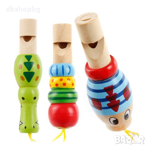 3601 Детска дървена свирка със забавен дизайн на животинче , снимка 2 - Други - 45790616