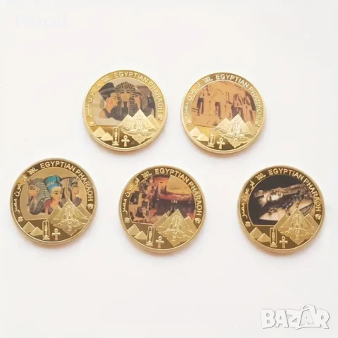 Сувенирни плакети - Египетски фараони - 5 броя в кутия, снимка 4 - Нумизматика и бонистика - 50879048