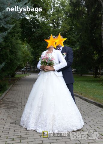 Булчинска рокля с подарък чанта и воал, снимка 5 - Сватбени рокли - 40821449