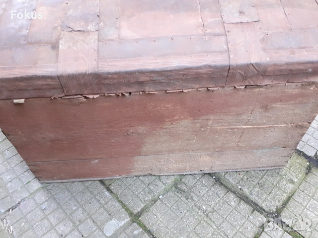 Автентичен стар възрожденски сандък за чеиз с метален обков, снимка 6 - Антикварни и старинни предмети - 53478278