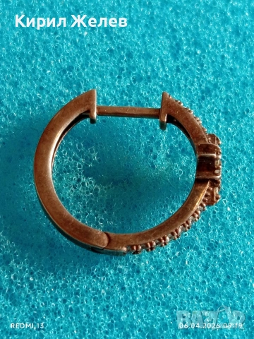 Винтидж сребърна обеца с инкрустирани кристали много красива 26317, снимка 5 - Обеци - 54104460