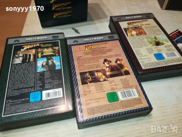 INDIANA JONES X3 VHS VIDEO ORIGINAL TAPE-ВНОС GERMANY 2402251902LNWC, снимка 11 - Други жанрове - 49261072