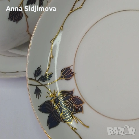 Руски порцелан двоен сет за чай , снимка 6 - Чаши - 53132158