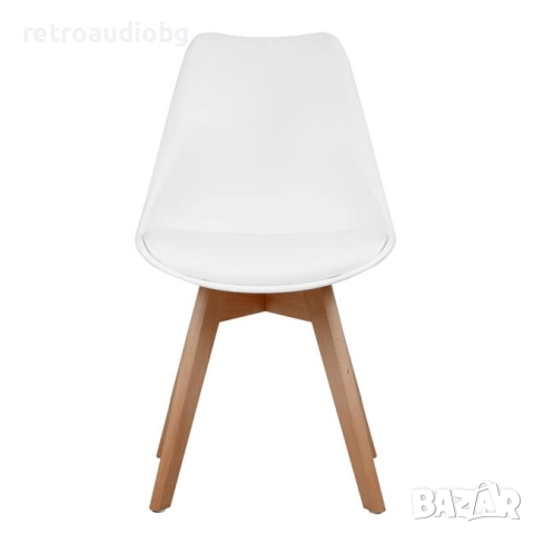   Трапезен стол Нордик в бяло, снимка 7 - Столове - 52736422