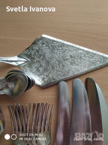 Старинен руски комплект прибори за хранене от мелхиор с дълбоко сребърно покритие, снимка 3 - Други ценни предмети - 45283630