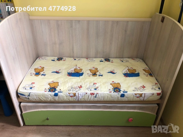 Детско легло с люлеещ се механизъм , снимка 3 - Бебешки легла и матраци - 53943807