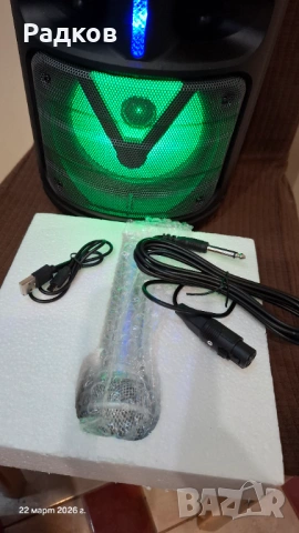 Блутут колонка с FM радио, караоке, USB, снимка 2 - Караоке - 53938408